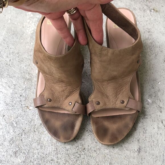 Camper leather heeled sandals - Picture 4 of 8